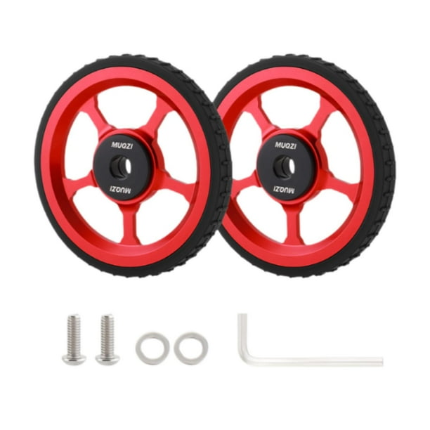 Ruedas fáciles para la rueda de rodillo de bicicleta plegable con pieza de reemplazo de tornillo Aleación de aluminio de neumático liviano estable Cuerpo delgado rojo