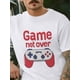 thumbnail image 2 of Camiseta de manga corta con texto "Game Not Over Words" para hombre, cuello redondo, color rojo y blanco, con asa para hombre, color blanco-XL, 2 of 8