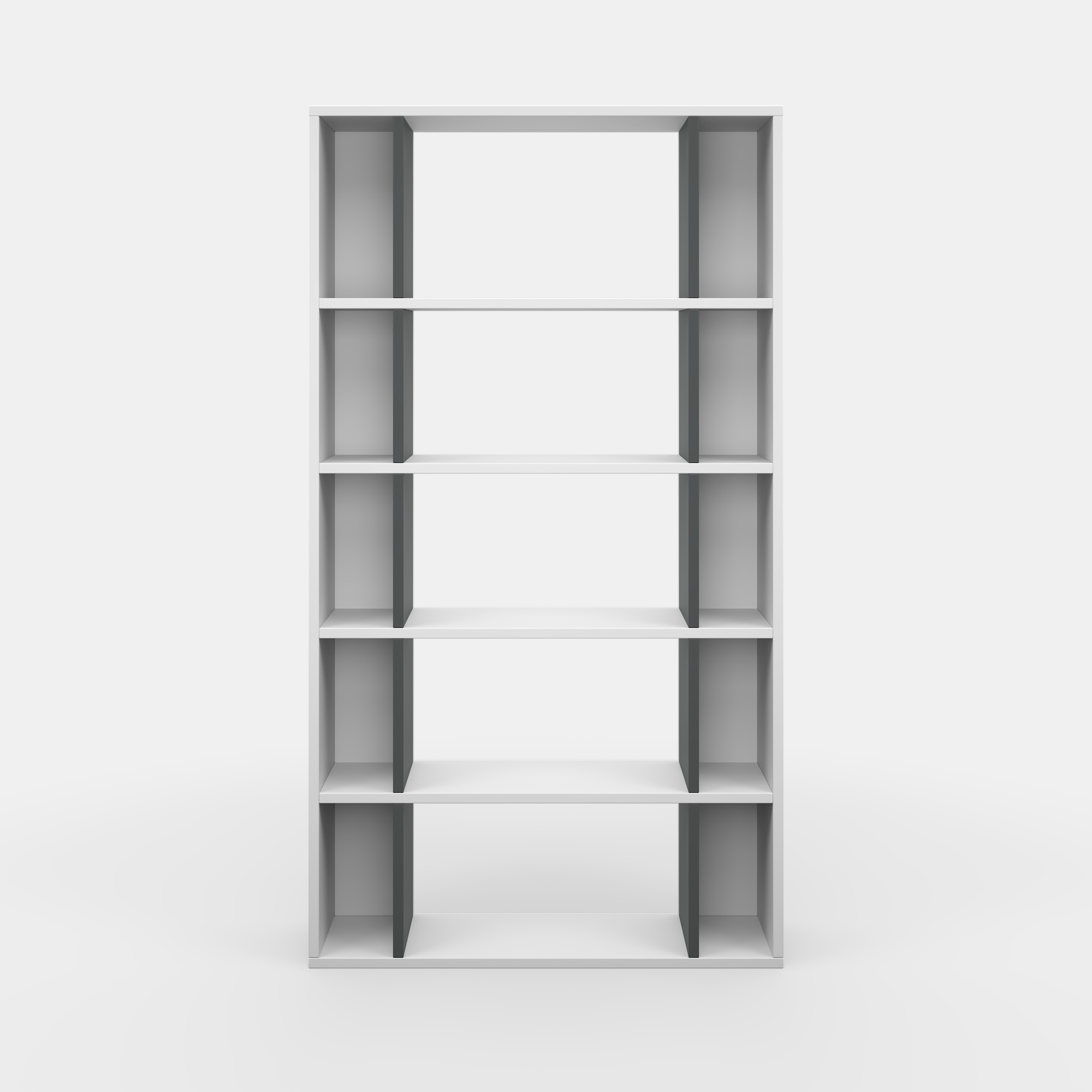 Ada Home Decor Sanborn Multiple Tier Open Shelf Modern Bookcase, Anthracite/White