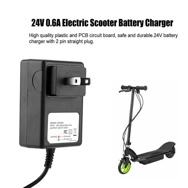 Cargador de Batería de Scooter Eléctrico de 0.6a para E100 E125 E500S PR200 ATV Batería Cargador de Batería de 24 V Cargador