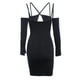 thumbnail image 4 of VISgogo Vestido ajustado de manga larga para mujer, correa de espagueti ahuecada Color sólido Cremallera trasera Fiesta de noche Club Boda de una sola pieza VISgogo moda, 4 of 8
