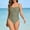 Mint Green, variant on Women's Swimsuit Set One-Piece Ruffle Edge Square Neck Swimsuit Belly Control Slim Fit Full Coverage Fashionable Beach Surfing Outfits