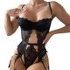 thumbnail image 1 of Gibobby Ropa interior mujer sexy Lencería de Malla Sexy para Mujer Conjunto de Ropa Interior de Vendaje Envoltura de Pecho Bragas Huecas Conjunto de Sujetadores(Negro, XG), 1 of 5