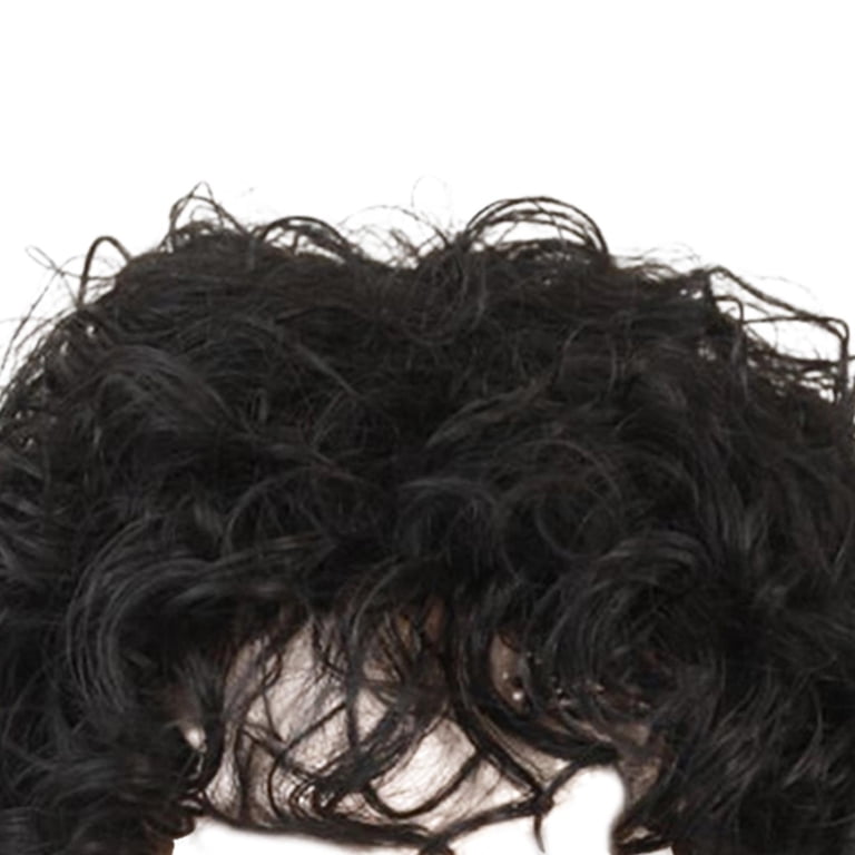 Elegant Black Curly Hairpiece Lady Short Curly Heat Resistant Afro Curls with Bangs  main image 4