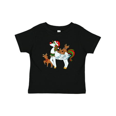 

Inktastic Cute Christmas Unicorn with Reindeer and Santa Hat Gift Baby Boy or Baby Girl T-Shirt
