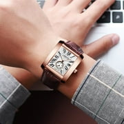 CHENXI Vintage Classic Square Brown Leather Strap Wrist Watches Fashion Brand Watches Men's Quartz Clock Montre Femme