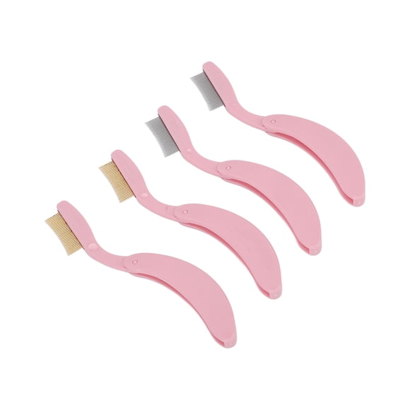 Peine para el cuidado de cejas, separador de pestañas portátil plegable de dientes de acero inoxidable para maquillaje, 4 Uds.