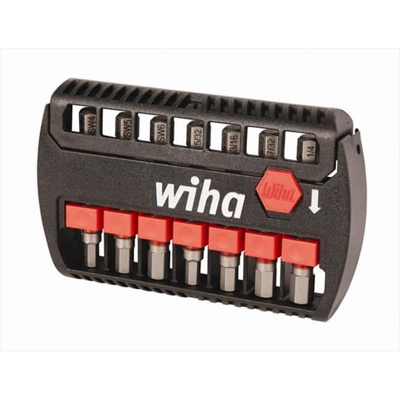 Wiha 7 Piece, Bit Set 5/32 to 1/4", 4 to 6mm Hex, Hex Point