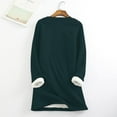 thumbnail image 4 of Miluxas Women's Sherpa Lined Sweatshirts Casual Crewneck Fleece Pullover Winter Warm Thick Long Sleeve Solid Tops Clearance Army Green 16(XXXXL), 4 of 6