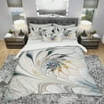 thumbnail image 2 of Designart 'White Stained Glass Floral Art' Modern & Contemporary Duvet Cover Set, 2 of 4