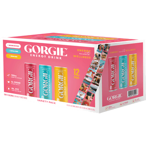 GORGIE Sparkling Energy Drink Variety Pack, 12 fl oz, 12 Pack