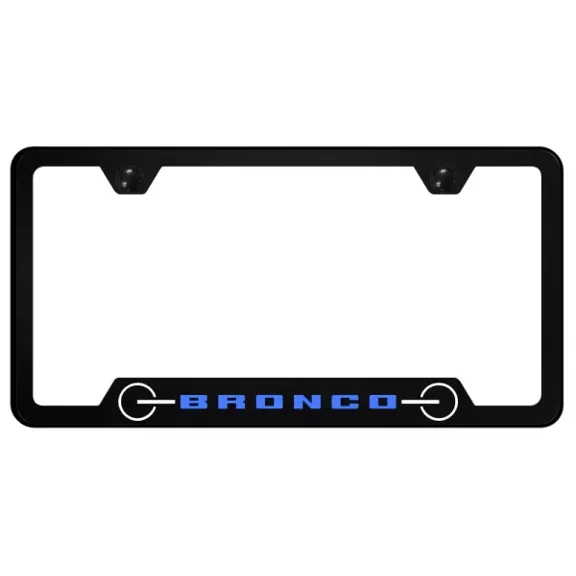 Ford Bronco 2020 Blue Polycarbonate Notched License Plate Frame Official