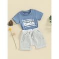 thumbnail image 4 of Musuos 2Pcs Baby Boy Spring Outfits 6 12 18 24M 3T Short Sleeve Letter Print Tops + Shorts Set Newborn Clothes, 4 of 10