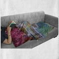 thumbnail image 6 of Waterfall Soft Flannel Fleece Throw Blanket, Rain Forest in Vietnam Laos South Orange Trees Side of River Image Print, Cozy Plush for Indoor and Outdoor Use, 50" x 60", Blue, by Ambesonne, 6 of 6