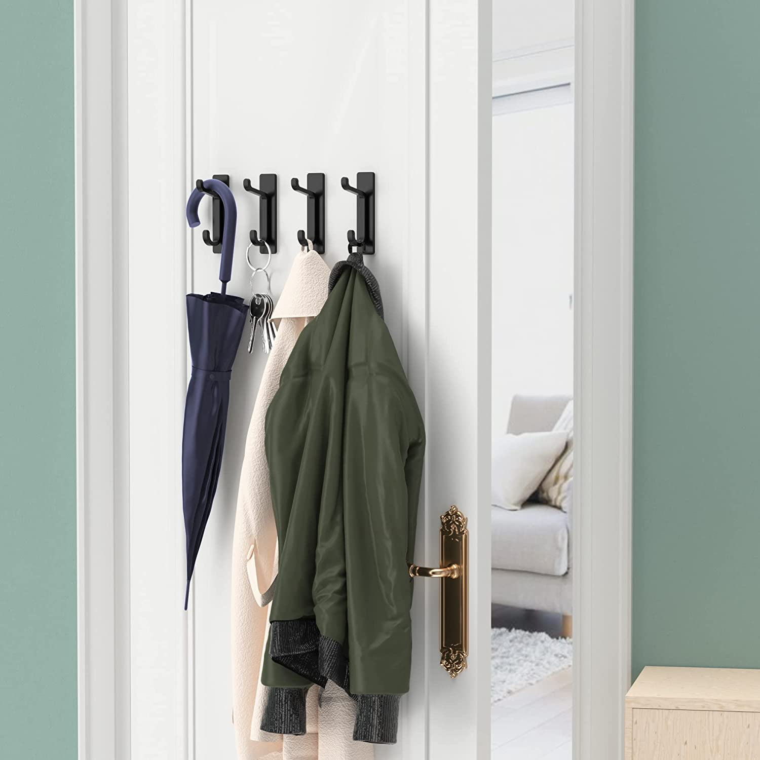 Black and gray, Pieces Adhesive Wall Hook, Bathroom Towel Holder