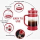 thumbnail image 4 of Utopia Kitchen Cafetera de prensa francesa de 34 onzas y 1 litro, tetera, prensas de café de viaje, cafetera de borosilicato espesada resistente al calor para regalos de viaje de camping, paquete rojo, 4 of 5