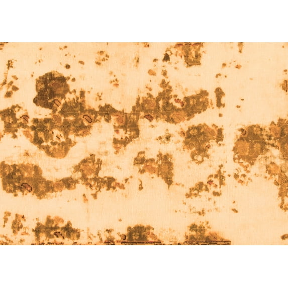 Ahgly Company Indoor Rectangle Abstract Orange Modern Area Rugs, 2' x 5'