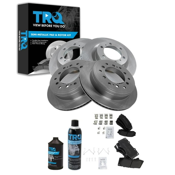 TRQ Front and Rear Brake Pad & Rotor Kit BKA44372 Fits Select 2010-2022 Toyota 4Runner , 2010-2022 Lexus GX460
