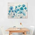 thumbnail image 2 of Nawypu  Canvas Wall Art Bedroom Rustic Blue Flower Pictures Farmhouse Decor Teal Floral Paintings Turquoise Framed Artwork Grey Prints Gray Bathroom Decorations Mom Gifts, 2 of 4