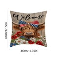 thumbnail image 3 of Diceymbol Patriotic Highland Cow Throw Pillow Cover 4th of July Decorations American Flag Bow Farmhouse Pillow Case For Couch Sofa Living Room 250th Anniversary 17.72In, 3 of 6