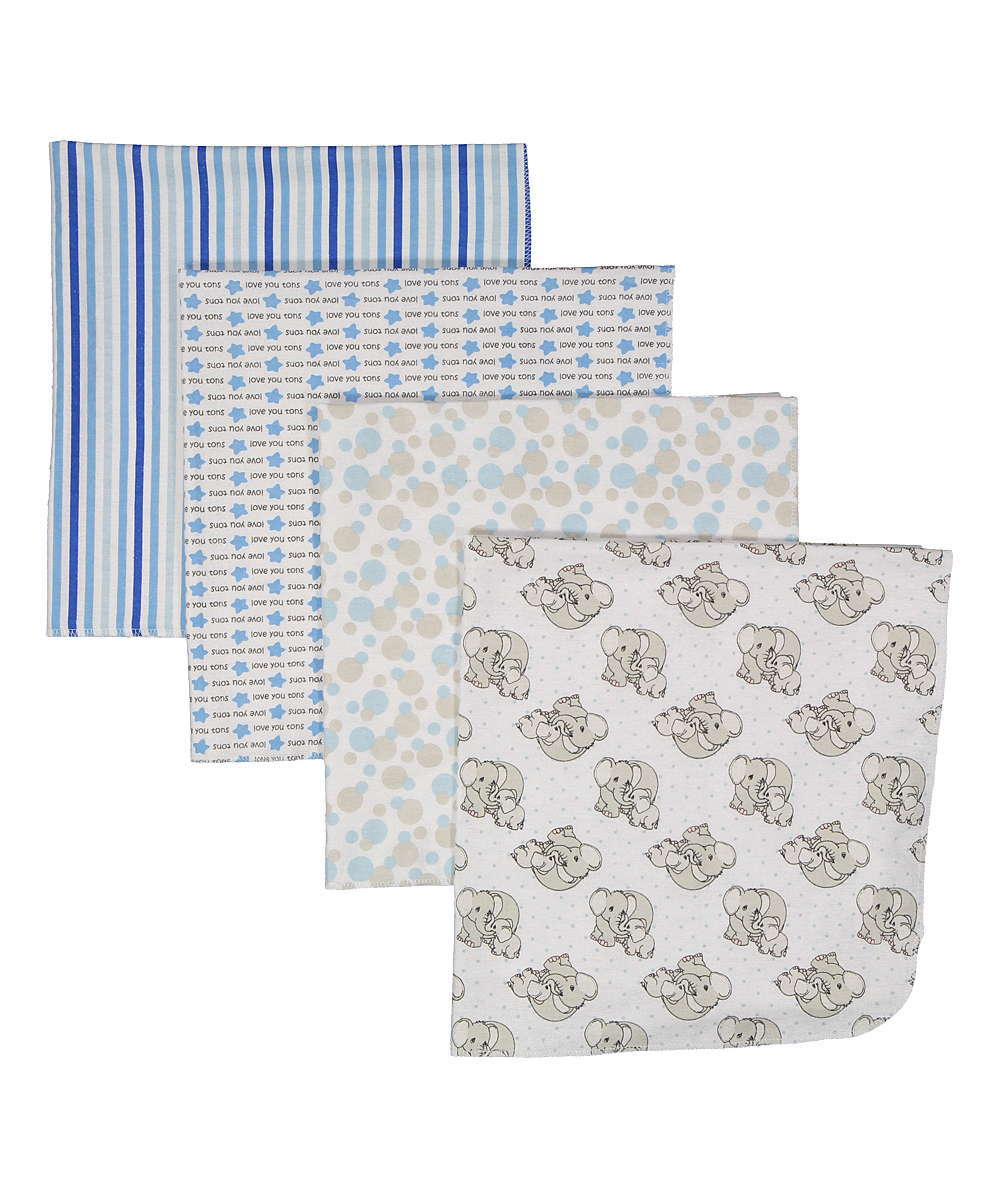 Blue Star 'Love You Tons' Receiving Blanket - Set of Four