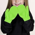 thumbnail image 2 of SGFCWSX Kids Winter Gloves Knit Snow Play Full Finger Mittens for Boys Girls Fleece Lined Soft Gloves Green Free Size, 2 of 7