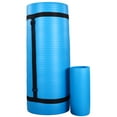 thumbnail image 1 of BalanceFrom 71 x 24 x 1 Inches Extra Thick Yoga Mat with Knee Pad, Blue, 1 of 10