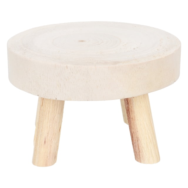 OULII Support de Pot de Fleurs en Bois Forme de Tabouret Rond Lot de 1 pour Jardinage