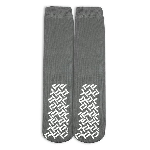 Nobles Assorted Anti Skid/ No Slip Hospital Gripper Socks, Great for adults, men, women. Designed for medical hospital patients but great for everyone (1 Pair Grey)