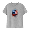 thumbnail image 4 of Kids 4th of July Patriotic Outfit Unisex Gray 2 Piece T-Shirt and Shorts Set Summer Clothes,Size 4 T, 4 of 9