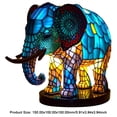 thumbnail image 2 of Lámpara de vidrieras Luz de mesa retro, vidrieras de resina, luz de noche, adorno para el hogar (elefante), 2 of 5