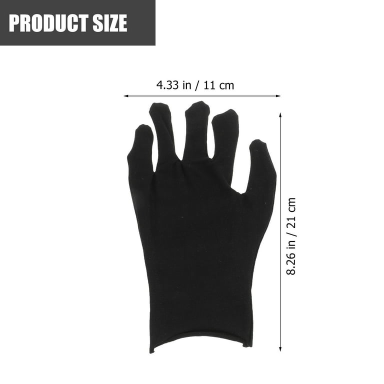 12 Pairs Whittling Gloves Cotton Moisturizing Comfortable Man Work, Women's, Size: 19X11CM, Black