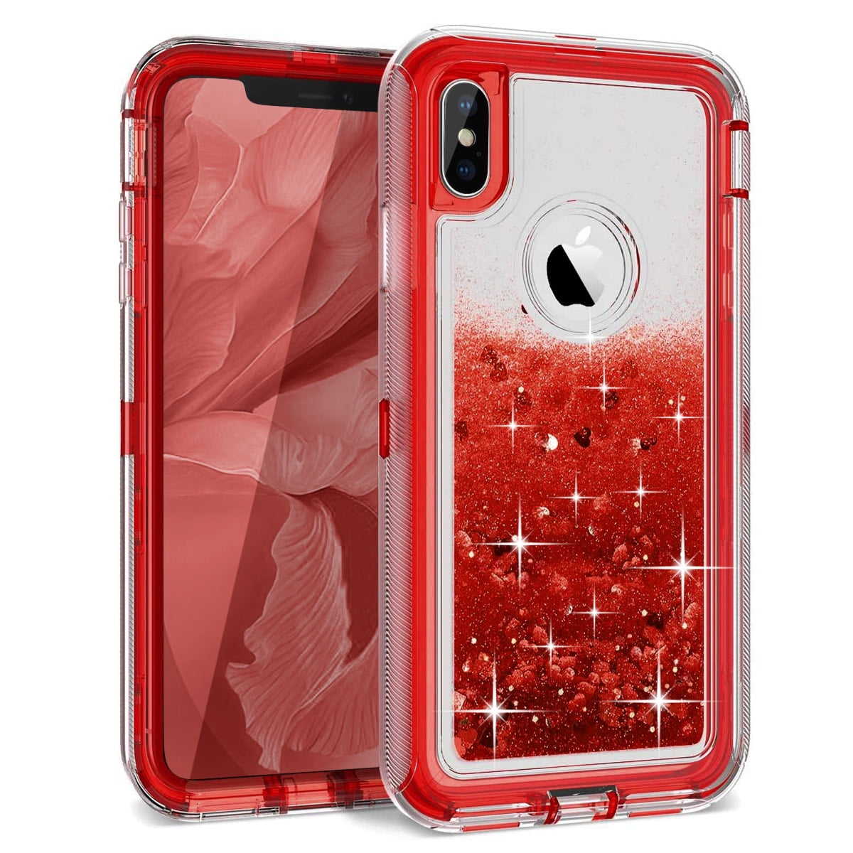 iPhone X Case, iPhone XS Case, Cellularvilla Glitter Heavy Duty Girly