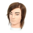 thumbnail image 5 of FITYLE Male Mannequin Head Practice Hairdressing Hair Cutting Barber Mannequin Head White Skin Brown, 5 of 10