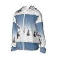 thumbnail image 2 of Balery Snowman And Christmas Tree Men's Women's UPF 50+ Sun Protection Lightweight Hoodie Performance Long Sleeve Shirt for Fishing Running-XX-Large, 2 of 9