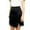 Black, variant on Women's Satin Lace Trim High Waist Split Hem Bodycon Skirt Black XL