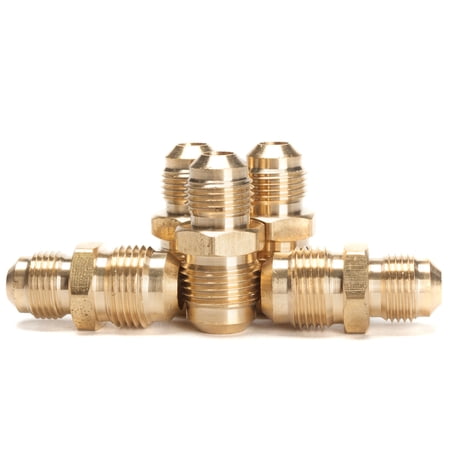 LTWFITTING Brass 1/2 OD x 3/8 OD Flare Reducing Union Brass Flare Tube Fitting(Pack of 5)