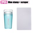 thumbnail image 1 of Estampador de uñas transparente con raspador, 2 piezas, sello de silicona para manicura francesa, juego de herramientas de estampado artístico para uñas, 1 of 4