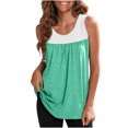 thumbnail image 2 of SMihono Womens Tops Womens Tank Top Womens Rund Neck Blouses Summer Causal Color Matching Print Sleeveless Tops Shirts Tank Tops for Women Womens Summer Tops, 2 of 6