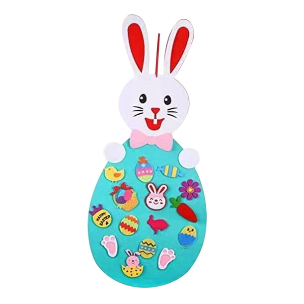 Colgantes de conejito de Pascua DIY con kits de manualidades colgantes DIY para niños educativos rojo