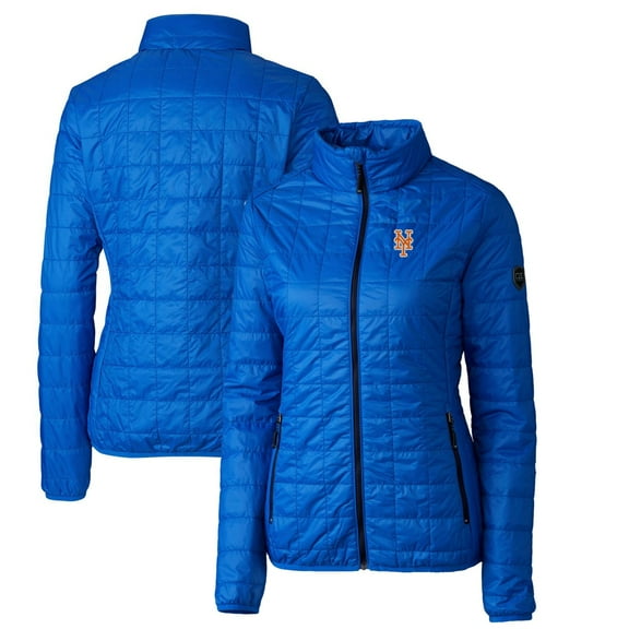 Women's Cutter & Buck Royal New York Mets Rainier PrimaLoft Eco Full-Zip Puffer Jacket