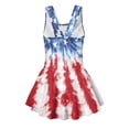 thumbnail image 5 of COEQINE Girls One Piece Swimsuit with Skirt, Scoop Neck & V Back Fashion Swimming Bathing Suit Sleeveless 4th of July Beach Swimwear for Kids Age 3-4, Fashion American Flag Tie-dye, 5 of 8