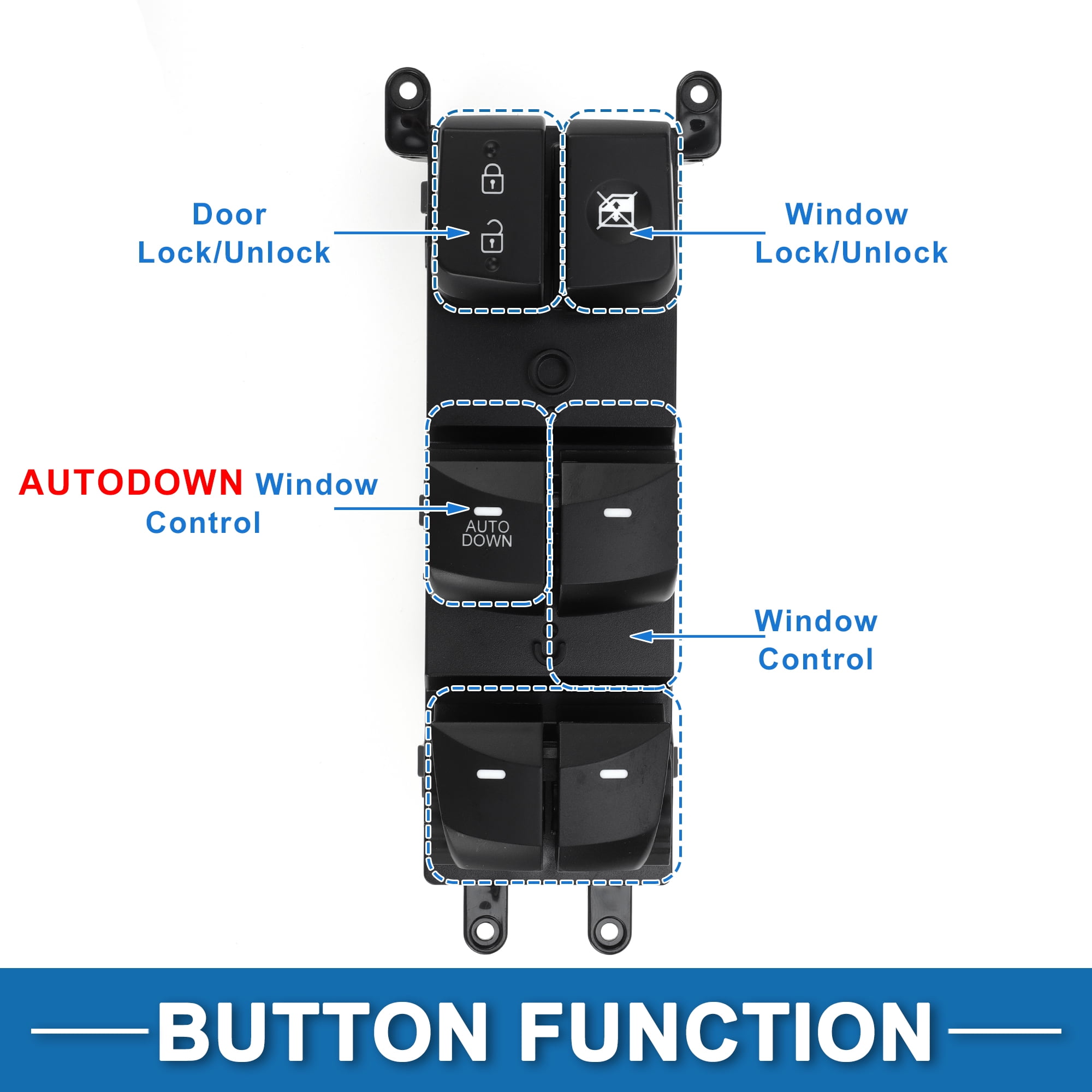 Unique Bargains Power Window Switch No.93570A5100 for Hyundai Elantra GT I30 2014-2016