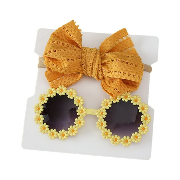 WUXIAN Child Flower Sunglasses With Headband For Baby Girls Flower Shaped Cute Glasses Outdoor Beach Girl Boy Gifts Classic Streetwear