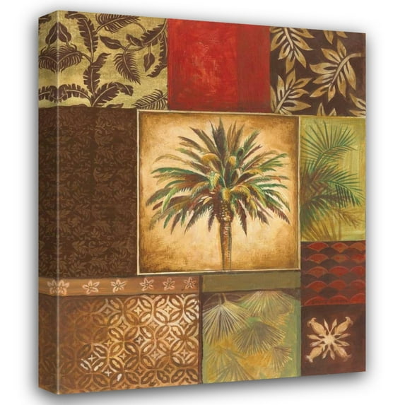 Gregory Gorham 15x18 Gallery Wrapped Canvas Wall Art Titled - Palm Collage I