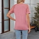 thumbnail image 5 of Blusas de Trabajo de las Mujeres Color Sólido Encaje Patchwork Botón Blusa Casual 95% Poliéster 5% Spandex, Top de Doblado Irregular para el Uso Diario, 5 of 8