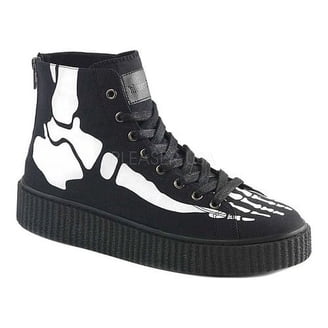 DEMONIA V CREEPER 502-S Black - 2 inch Platform Faux Suede Men main image 2