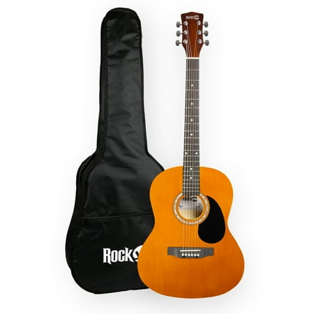 RockJam Natural Dreadnought Acoustic Guitar with Guitar Bag