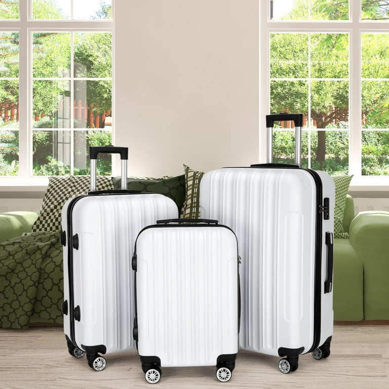 UBesGoo 3Pcs Luggage Set Bag ABS Trolley Hard Shell Suitcase Travel w/TSA  lock 