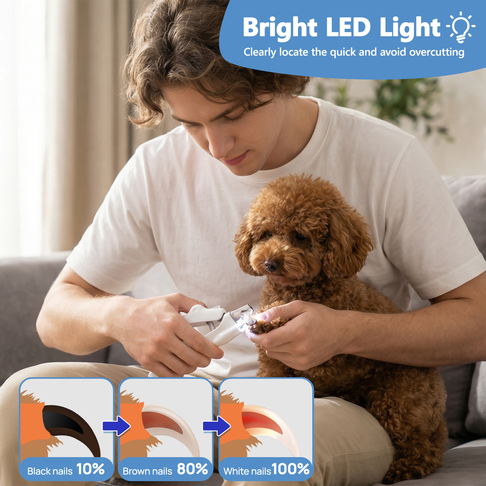 BEBANG Dog Nail Clipper with LED Light and Nail File photo 6